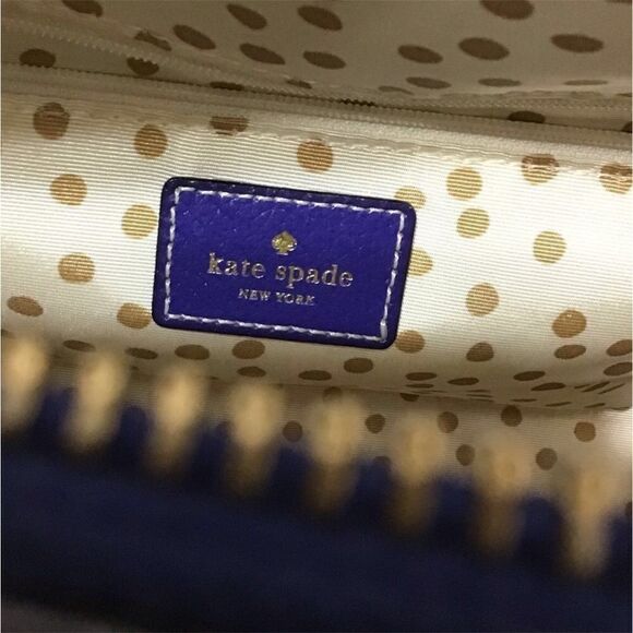 kate spade Alessa Wellesley Leather Satchel Holliday Blue Bag - Picture 9 of 15